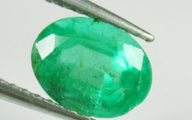 1.29 Ct Genuine Zambian Emerald 8X6 mm Oval Cut