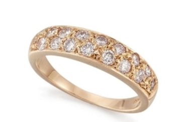 An 18ct. gold, coloured diamond ring, of...