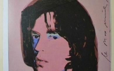 ANDY WARHOL VINTAGE LITHOGRAPH, SIGNED, "MICK JAGGER"