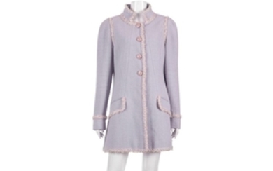 Chanel Lilac Boucle Long Jacket, 2010s, with white...