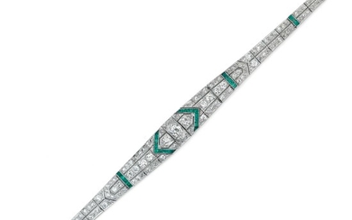 Diamond and emerald bracelet, 1930s
