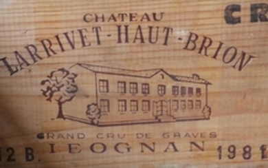 Douze (12) bouteilles, Château Larrivet Haut Brion…