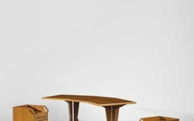 Franco Albini, Unique desk and pair of drawer units, designed for the study of Casa F., Milan