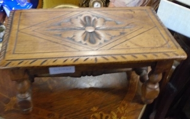 French carved walnut footstool