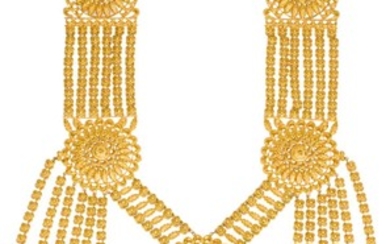 A GARLAND-TYPE GOLD NECKLACE, PROBABLY SOUTH INDIA