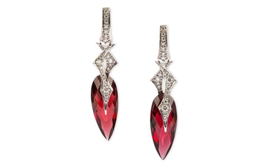 A pair of garnet and diamond ‘Jewelvine’ earrings,...
