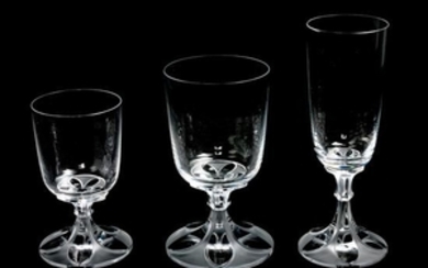 * A Group of Lalique Molded and Frosted Stemware