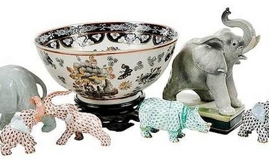 Group Porcelain Elephants, Herend