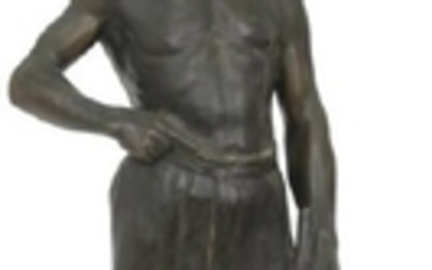 Large Belgian Bronze of a Farmer