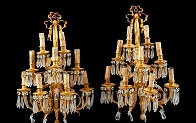 A Pair of Louis XV Style Gilt-Bronze and Glass