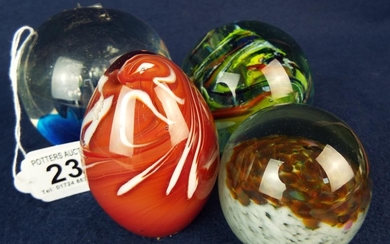 M'dina glass paperweight plus three others