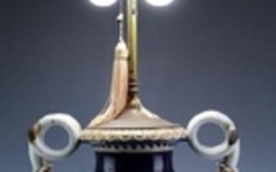 Meissen Double Snake Handle Porcelain Table Lamp