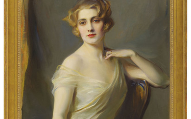 Philip Alexius de László (1869-1937), Portrait of a lady with a string of pearls