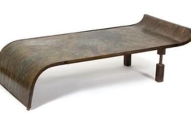 A Philip and Kelvin LaVerne Bronze Clad Wood Low Table