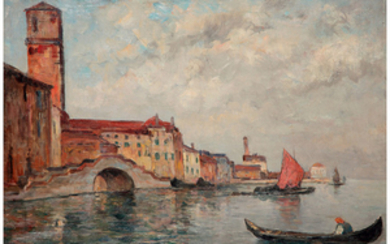 Pierre Georges Dieterle (1844-1937) Vue de Venise Oil...