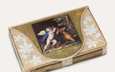 A SWISS ENAMELLED GOLD SNUFF-BOX, GENEVA, CIRCA 1820