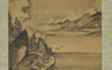 Three Old Japanese Landscape Scroll