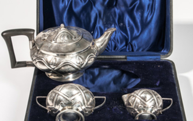 Three-piece Edward VII Sterling Silver Tea Service
