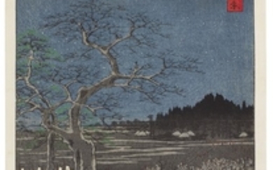 UTAGAWA HIROSHIGE I (1797–1858) NEW YEAR’S EVE FOXFIRES AT THE CHANGING TREE (OJI SHOZOKU-ENOKI OMISOKA NO KITSUNEBI) EDO PERIOD, 19TH CENTURY