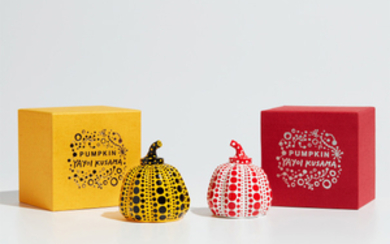 Yayoi Kusama, Two works: (i) Pumpkin (Yellow); (ii) Pumpkin (Red)