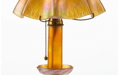 23023: A Tiffany Studios Favrile Glass Candlestick Lamp