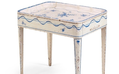 A blue and white faience tea table, second part of the 18th century.