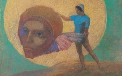 Odilon Redon (1840-1916), Figure portant une tête ailée (La chute d'lcare)