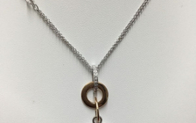 18 kt. Bicolour - Necklace with pendant Diamond