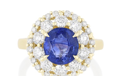 2.64-Carat Burmese Unheated Sapphire and Diamond Ring, AGL Certified