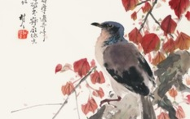 BIRD ON AUTUMN BRANCH, Chen Shuren (1884-1948); Zhao Shao'ang (1905-1998)