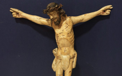 Expiring Christ in carved and polychrome wood. - Baroque - Wood - mid 17th century