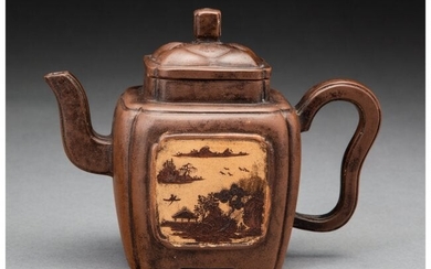 28023: A Chinese Yixing Zisha Teapot Marks: Four-charac