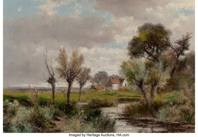 28123: French School (19th Century) European landscape