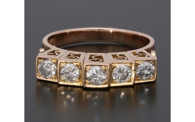 21,6 kt. Gold - Ring - 0.52 ct Diamond