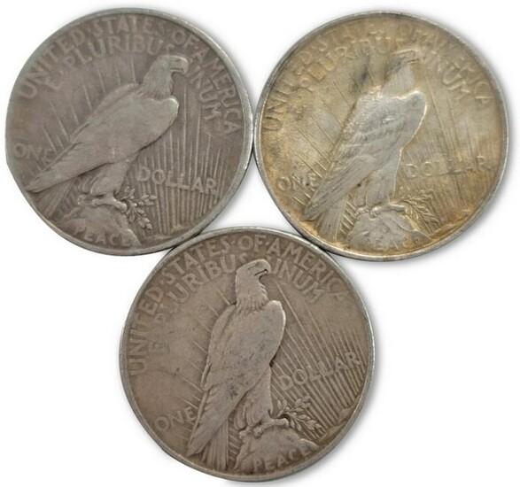 3 1922 Piece silver dollar coins