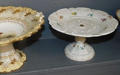 3 Antique Hand Painted Porcelain Compotes, (1 Mason)