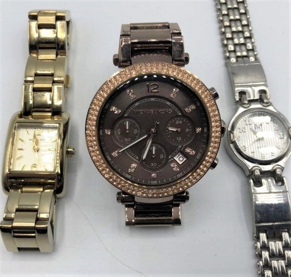 3 Assorted Wristwatches: 2 Michael Kors, 1 MC
