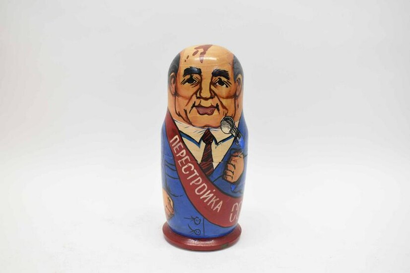 3 Hand-Painted Russian Political Nesting Dolls