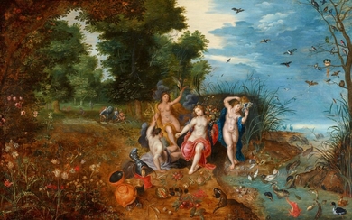 Jan Brueghel the Younger, circle of - Landscape with Allegories of the Elements