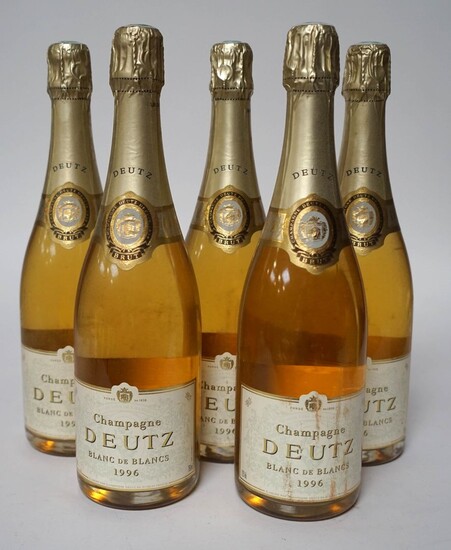 5 Blles de Champagne Deutz blanc de blancs... - Lot 223 - Goxe - Belaisch - Hôtel des ventes d'Enghien