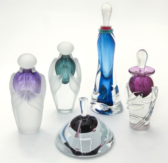(5) Contemporary art glass perfumes