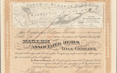 Harlem Associated Heirs Title Company Certificate, 1892.