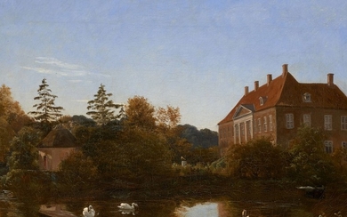 Carlo Eduardo DALGAS Naples, 1820 - Möllhorst, 1851 Vue du château de Nisø avec l'atelier de Thorvaldsen