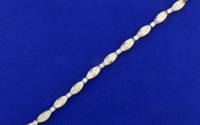5ct TW Baguette and Round Diamond Tennis Bracelet in