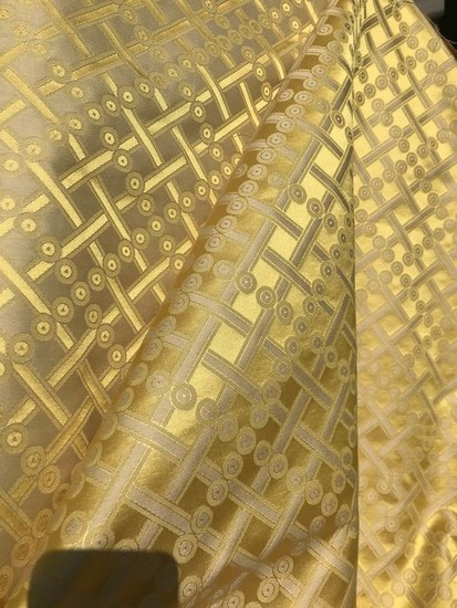 6 m x 130 cm Valuable magnificent double-sided damask fabric by San Leucio - Modern - silk cotton - 2018