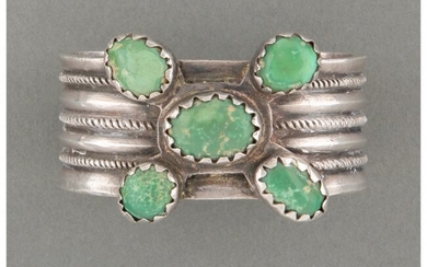 70023: A Navajo Bracelet c. 1925 silver, turquoise W