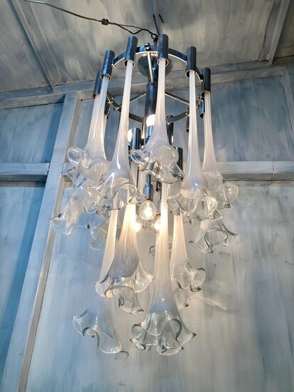 70s chandelier with "Calle" - Chandelier 70s Style Venini
