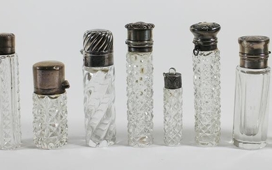 (9) CONTINENTAL & ENGLISH GLASS SCENT BOTTLES