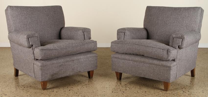PAIR FRENCH CLUB CHAIRS MANNER JACQUES ADNET 1950