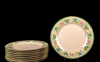 9pc Royal Castle Cloisonne Porcelain Dinner Plates